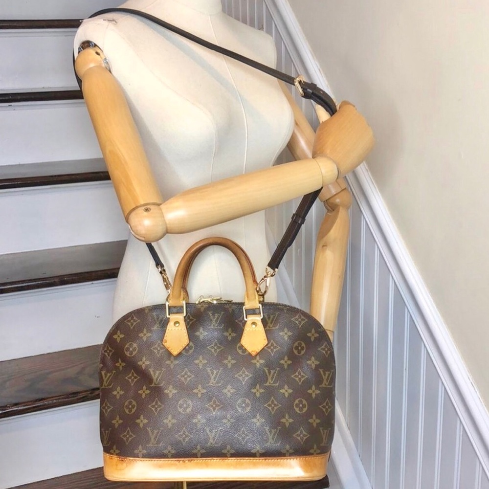 LOUIS VUITTON Alma Monogram Top Handle Crossbody Shoulder Bag VI0916